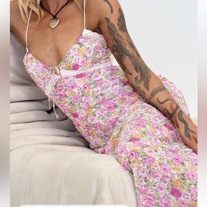 Princess Polly Emily Maxi Dress Pink Floral Tall size 6